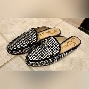 Sam Edelman Linnie Glitz
Rhinestone Crystal Buckle Slip-On Mules Size 6 EUC